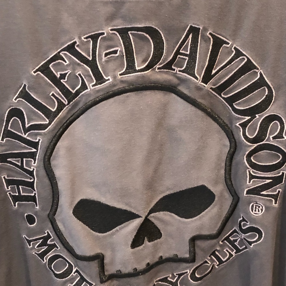 Harley Davidson Shirt Willy G Skull Embroidered